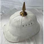 WW2 STYLE GERMAN TROPICAL PITH HELMET WITH WHITE BODY,