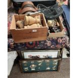 TWO MANTLE CLOCKS, FISHING REELS AND ACCESSORIES ETC.