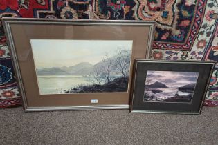 RICHARD ALRED, 2 FRAMED WATERCOLOURS, LOCH LAGGAN, SIGNED, 20CM X 29CM, AND LOCH ASSYNT,