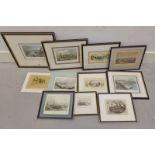 SELECTION OF SCOTTISH THEMED COLOUR ENGRAVINGS, ETC WITH AREAS TO INCLUDE BANFF, ARBROATH ABBEY,