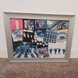 FRAMED 1000 PIECE JIGSAW OF VARIOUS BEATLES ALBUM COVERS,