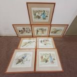 SELECTION OF COMEDY PRINTS FEATURING GOLFING & HUNTING SCENES,