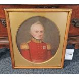 FRAMED PORTRAIT OF A MILITARY GENTLEMAN, APPROX .