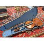 VIOLIN WITH 36CM LONG ONE PIECE BACK,