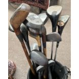 GOLF CLUBS TO INCLUDE A LUMLEY SPECIAL NIBLICK HICKORY SHAFTED GOLF CLUB,