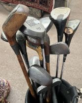 GOLF CLUBS TO INCLUDE A LUMLEY SPECIAL NIBLICK HICKORY SHAFTED GOLF CLUB,