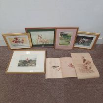 SELECTION OF WATERCOLOURS, PRINTS, ETC TO INCLUDE; DUNCAN MACKENZIE, CRAIGIERAM FARM, SIGNED,