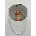 DOWN BROS LONDON BED PAN WITH ADOLF HITLER PAINTED TO THE INTERIOR