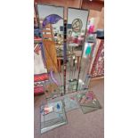 GOOD SELECTION OF RENNIE MACINTOSH STYLE ART GLASS MIRRORS OF VARIOUS SIZES