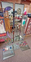 GOOD SELECTION OF RENNIE MACINTOSH STYLE ART GLASS MIRRORS OF VARIOUS SIZES