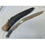 LATE 19TH CENTURY LARGE GURKHA KUKRI FOR CEREMONIAL USE WITH 76.