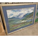 JOHNSTONE HIGHLAND RIVER SCENE SIGNED FRAMED GOUACHE 63 X 2 CM