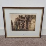 FRAMED PRINT OF KELSO ABBEY, SIGNED IN PENCIL MALLINSON, 7/100,