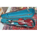 VIOLIN WITH 33CM LONG 2 PIECE BACK,