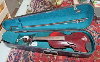VIOLIN WITH 33CM LONG 2 PIECE BACK,