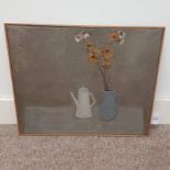 FRAMED OIL PAINTING OF STILL LIFE OF SUNFLOWERS IN A VASE, UNSIGNED,