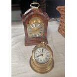 KNIGHT & GIBBONS LONDON MANTLE CLOCK & 1 OTHER CLOCK -2-