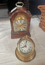 KNIGHT & GIBBONS LONDON MANTLE CLOCK & 1 OTHER CLOCK -2-