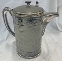 SILVER PLATE COMPANY WILCOX COMMEMORATIVE FLAGON MARKED 'PRESENTED TO SEGT J GREEN AHL FROM HIS