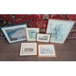 SELECTION OF PRINTS, ENGRAVINGS ETC TO INCLUDE ; FREDERICK J WATSON, SEAGULL'S,
