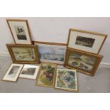 SELECTION OF PRINTS, WATERCOLOURS ETC TO INCLUDE ; HOWARD BUTTERWORTH, COUNTRYSIDE VIEW,