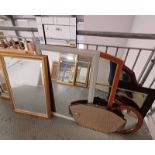 SELECTION OF VARIOUS STYLE MIRRORS, 11 IN TOTAL,