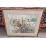 PERRI DUNCAN, BED OF ROSES, SIGNED, FRAMED WATERCOLOUR,