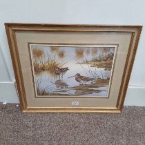 JOHN BAXENDALE BIRDS RESTING IN LAKE SIGNED,