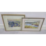 J MCKEON, RIVER EARN, FRAMED WATERCOLOUR AND INK, SIGNED, 24 CM X 39 CM, TOGETHER WITH J BOYD,