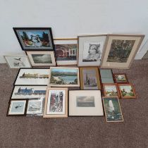 SELECTION OF PRINTS, ETC TO INCLUDE; J A SWORD, NIGHT AT THE THEATRE, UNSIGNED, PRINT, E S HARRISON,