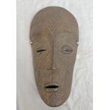 MAKONDE LIPICO HELMET MASK WITH HAIR AND INCISED DECORATION,