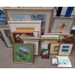LARGE SELECTION OF PRINTS, EMBROIDERY, ETC TO INCLUDE; JONATHAN WHEELER, EDINBURGH WEST END,