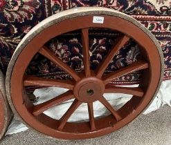 WOOD & METAL CART WHEEL 69CM ACROSS