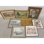 SELECTION OF WATERCOLOURS, PRINTS, ETC TO INCLUDE; E G WILLIAMSON, THE LODGE GATES,