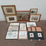 SELECTION OF PRINTS, ETC TO INCLUDE; PATRICIA FORREST, WEST END LANE - ESKER, SIGNED, WATERCOLOUR,