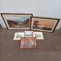 SELECTION OF FRAMED PRINTS TO INCLUDE; WILLIAM MELLOR, DERWENT WATER & SKIDDAW, JUDY BOYES,
