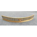 BRASS FENDER WITH BOW FRONT & PIERCED DECORATION,