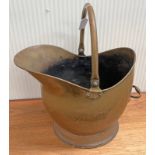 COPPER COAL LOG SCUTTLE WITH SWING HANDLE