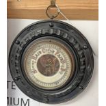 EBONISED CIRCULAR WALL BAROMETER,