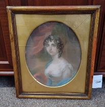 FRAMED PORTRAIT OF A VICTORIAN LADY,