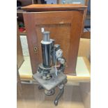 W WATSON & SON LTD LONDON SERVICE MICROSCOPE WITH 3 WATSON LENSES IN AN ASSOCIATED CASE