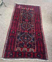 RED AND BLUE EASTERN RUG 184 CM X 97 CM