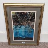RALPH A STEPHEN REFLECTIONS LABEL TO REVERSE FRAMED WATERCOLOUR 31 X 21 CM