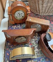 4 MANTLE CLOCKS TO INCLUDE A SETH THOMAS, SEIKO QUARTZ, ALLEN & DAVIS,