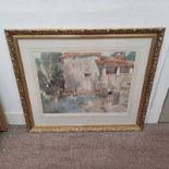 W RUSSELL FLINT LADIES BY THE RIVER UNMARKED STAMP FRAMED PRINT,