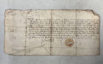 JAMES V (1512-1542), KING OF SCOTS, DOCUMENT SIGNED (JAMES R'), A DISCHARGE OF WARD,