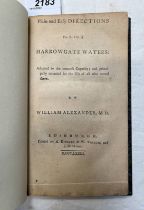 PLAIN & EASY DIRECTIONS FOR USE OF HARROWGATE WATERS BY WILLIAM ALEXANDER - 1773