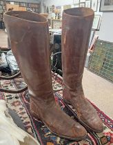 PAIR OF BROWN LEATHER RIDING BOOTS BY GORDON & CO LONDON Condition Report: Not