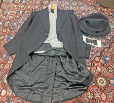 GENTLEMAN'S TAIL COAT MORNING SUIT WITH A TRILBY HAT