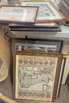 FRAMED MAP OF ABERDEENSHIRE, MAP PRINTS, CHICAGO & NORTH WESTERN RAILWAY COMPANY FRAMED BOND,